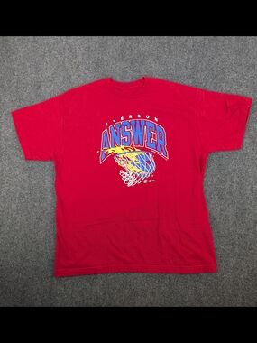Vintage Reebok Allen Iverson The Answer T-Shirt Red Men's XL Philadelphia 76ers
